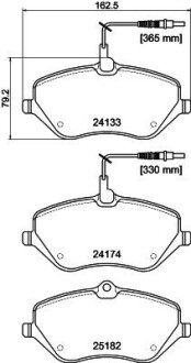 Гальмівні колодки, дискове гальмо (набір) HELLA 8DB355015621