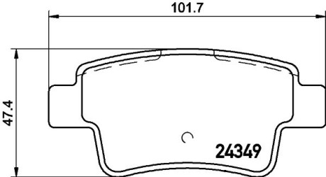 Гальмівні колодки, дискове гальмо (набір) HELLA 8DB355015861