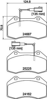 Гальмівні колодки, дискове гальмо (набір) HELLA 8DB355016141