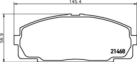 Гальмівні колодки, дискове гальмо (набір) HELLA 8DB355016921