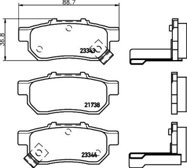 Гальмівні колодки, дискове гальмо (набір) HELLA 8DB355017151