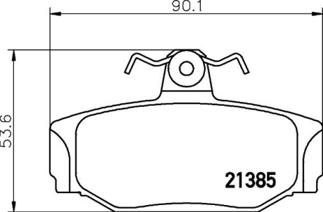 Гальмівні колодки, дискове гальмо (набір) HELLA 8DB355017991