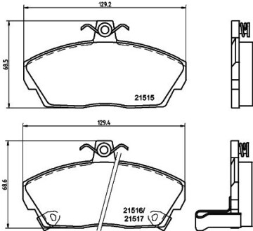 Гальмівні колодки, дискове гальмо (набір) HELLA 8DB355018031