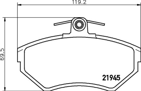 Тормозные колодки, дисковый тормоз.) HELLA 8DB355018251