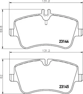 Гальмівні колодки, дискове гальмо (набір) HELLA 8DB355018331