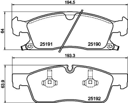 Тормозные колодки дисковые T2053 HELLA 8DB355019551