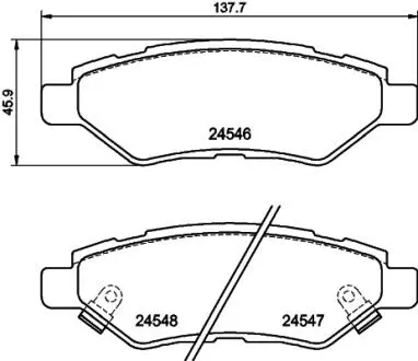 Гальмівні колодки, дискове гальмо (набір) HELLA 8DB355020011
