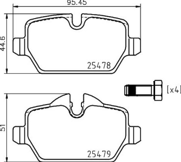 Тормозные колодки.) HELLA 8DB355020111