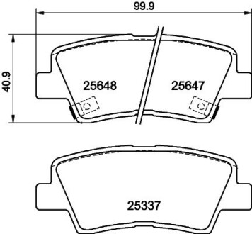 Гальмівні колодки дискові T2210 HELLA 8DB355020371