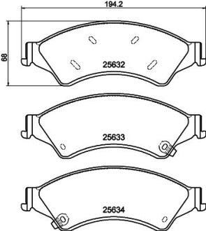 Дисковые тормозные колодки HELLA 8DB355020781