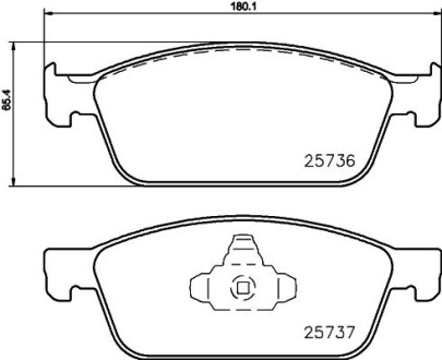 Гальмівні колодки перед. Focus III/Transit 12- HELLA 8DB355020-831