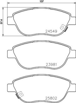 Гальмівні колодки (набір) HELLA 8DB355020881