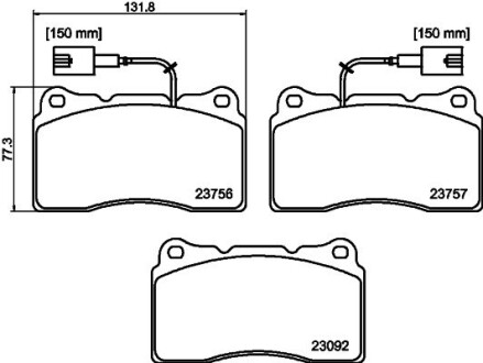 Тормозные колодки.) HELLA 8DB355021151