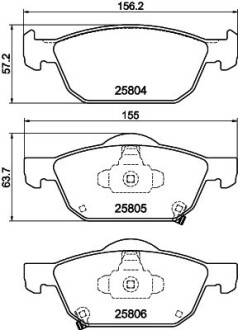 Тормозные колодки.) HELLA 8DB355021431