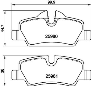 Гальмівні колодки дискові T2341 HELLA 8DB355021481 (фото 1)