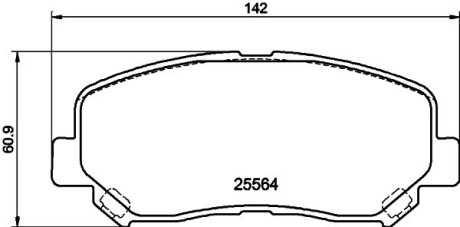 Тормозные колодки (передние) Jeep Cherokee 13- HELLA 8DB355021981