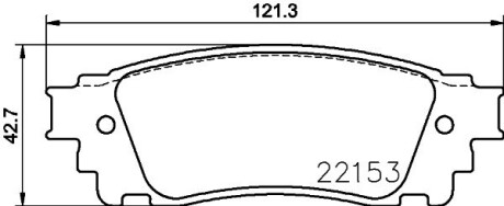 Колодки гальмівні (задні) Lexus NX 2.0/2.5 16V 14-/Toyota Alphard 3.5 15- (Akebono) HELLA 8DB355024631