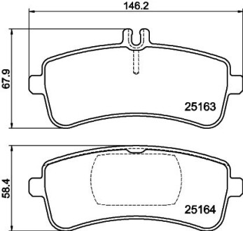 Комплект гальмівних накладок, дискове гальмо HELLA 8DB355025241