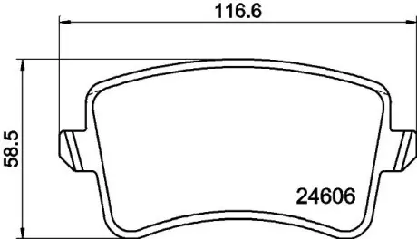 Комплект гальмівних колодок задн HELLA 8DB355025381