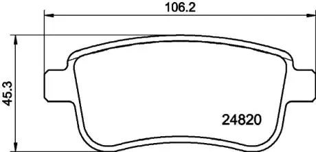 Гальмівні колодки зад. Clio/Magane 10- HELLA 8DB355025-421