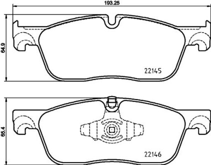 Тормозные колодки передние Land Rover Evogue 14- HELLA 8DB355025701 (фото 1)