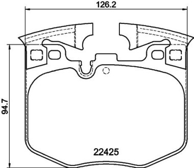 Колодки гальмівні (передні) BMW 3 (G20) 18-/5 (G30/F90)/7 (G11/G12) 15- (Brembo) HELLA 8DB355025951