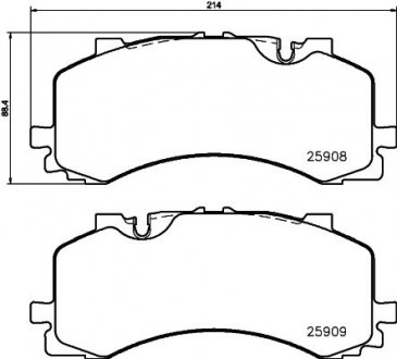 Тормозные колодки (передние) Audi A6/A7/A8/Q7/Q8/VW Touareg 16- HELLA 8DB355036471