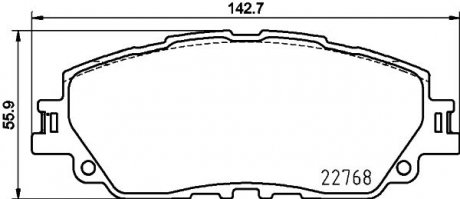 Колодки тормозные передние Lexus Ux Toyota Camry V70, Rav 4 V 2.0-3.5 08.17- HELLA 8DB355036511