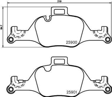 Тормозные колодки (передние) BMW 3 (G20-21/G80-81)/X3-X6 18-/5 (G30/G31/F90)/6 (G32)/7 (G11/G12) 15- HELLA 8DB355036531