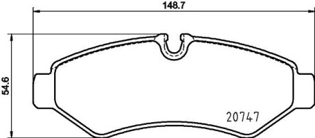 Колодки гальмівні (задні) MB Sprinter 211-319 18- (Brembo) HELLA 8DB355036861