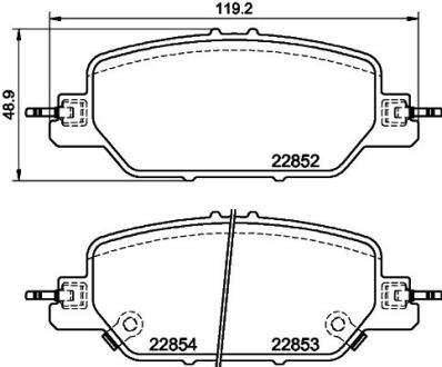 HONDA Комплект гальмівних колодок задн. CR-V V 16- HELLA 8DB 355 039-191