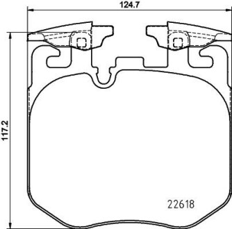 Колодки тормозные, дисковый тормоз HELLA 8DB355039461 (фото 1)