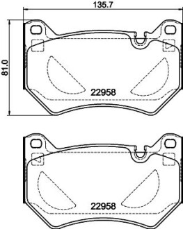 Тормозные колодки (передние) Audi Q5 17- HELLA 8DB355039511