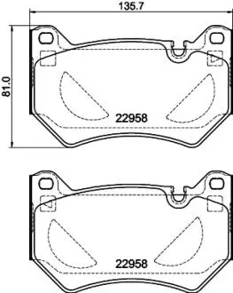 Колодки гальмівні (передні) Audi Q5 17- HELLA 8DB355039511