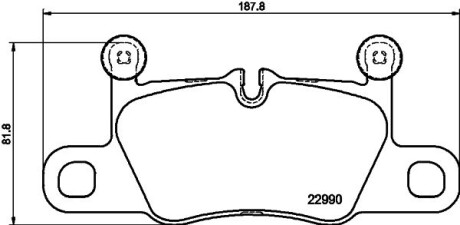 Колодки гальмівні (задні) Porsche Cayenne 4.0T 17- (Brembo) HELLA 8DB355039821 (фото 1)