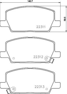 Колодки гальмівні (передні) Opel Insignia B 17-/ Mokka 12- (Mando) Q+ HELLA 8DB 355 040-001 (фото 1)