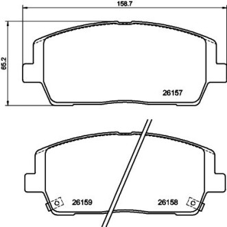 Колодки тормозные (передние) Hyundai Santa Fe 2.0/2.4 18- HELLA 8DB355040011