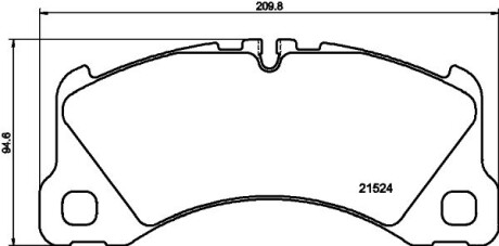 Колодки гальмівні (передні) Porsche Cayenne/Macan 14- Q+ (з датчиком) HELLA 8DB355040051 (фото 1)