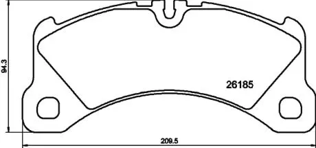 Фото тормозные колодки (передние) Porsche Macan 14-18 (R18) (Brembo) HELLA 8DB355040201 Тормозные колодки (передние) Porsche Macan 14-18 (R18) (Brembo) HELLA 8DB355040201