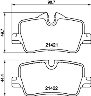 Колодки гальмівні (задні) BMW 3 (G20/G80/G28)/4 (G22/G82) 18- HELLA 8DB355040681