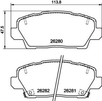 Тормозные колодки (передние) Hyundai Kona 19-/Kia Picanto 17- HELLA 8DB355040841 (фото 1)