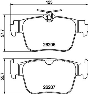 Тормозные колодки (задние) Audi A3/Seat Leon/Skoda Octavia/VW Golf VIII 19-/Caddy 20- HELLA 8DB355040851