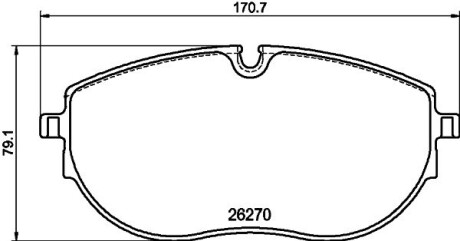 Колодки гальмівні (передні) VW T6 15- Q+ HELLA 8DB355040891