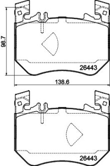 Тормозные колодки (передние) MB S-class (W223) 20- (Brembo) HELLA 8DB355043071