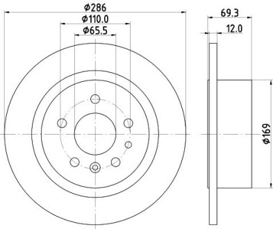 Тормозной диск HELLA 8DD355103741