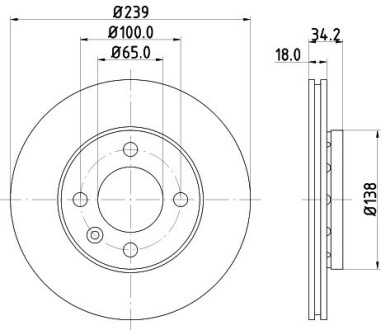 Тормозной диск HELLA 8DD355104211