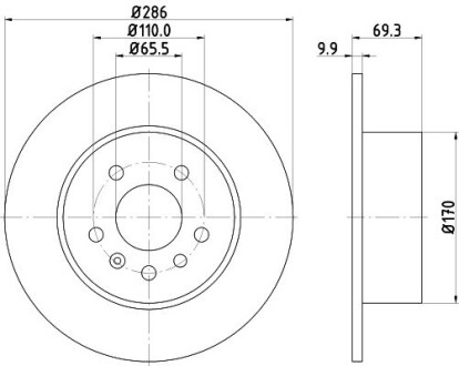 Тормозной диск HELLA 8DD355104701