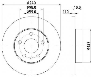 Тормозной диск HELLA 8DD355105511