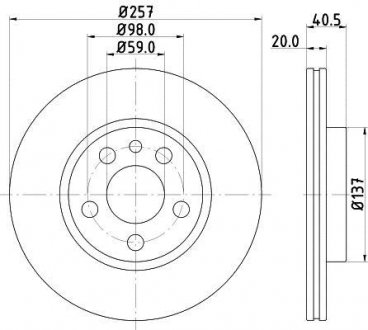 Тормозной диск HELLA 8DD355105621 (фото 1)