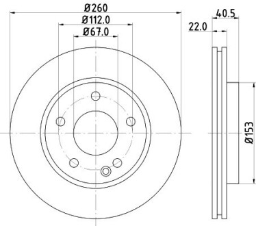 Тормозной диск HELLA 8DD355105991